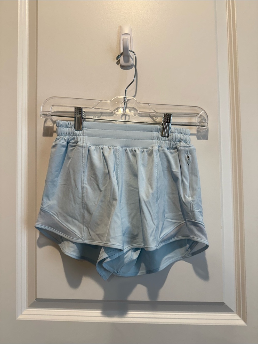Lululemon Light Blue High-Rise Lined Running Shorts Size 2